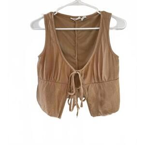 Front Tie Brown Top